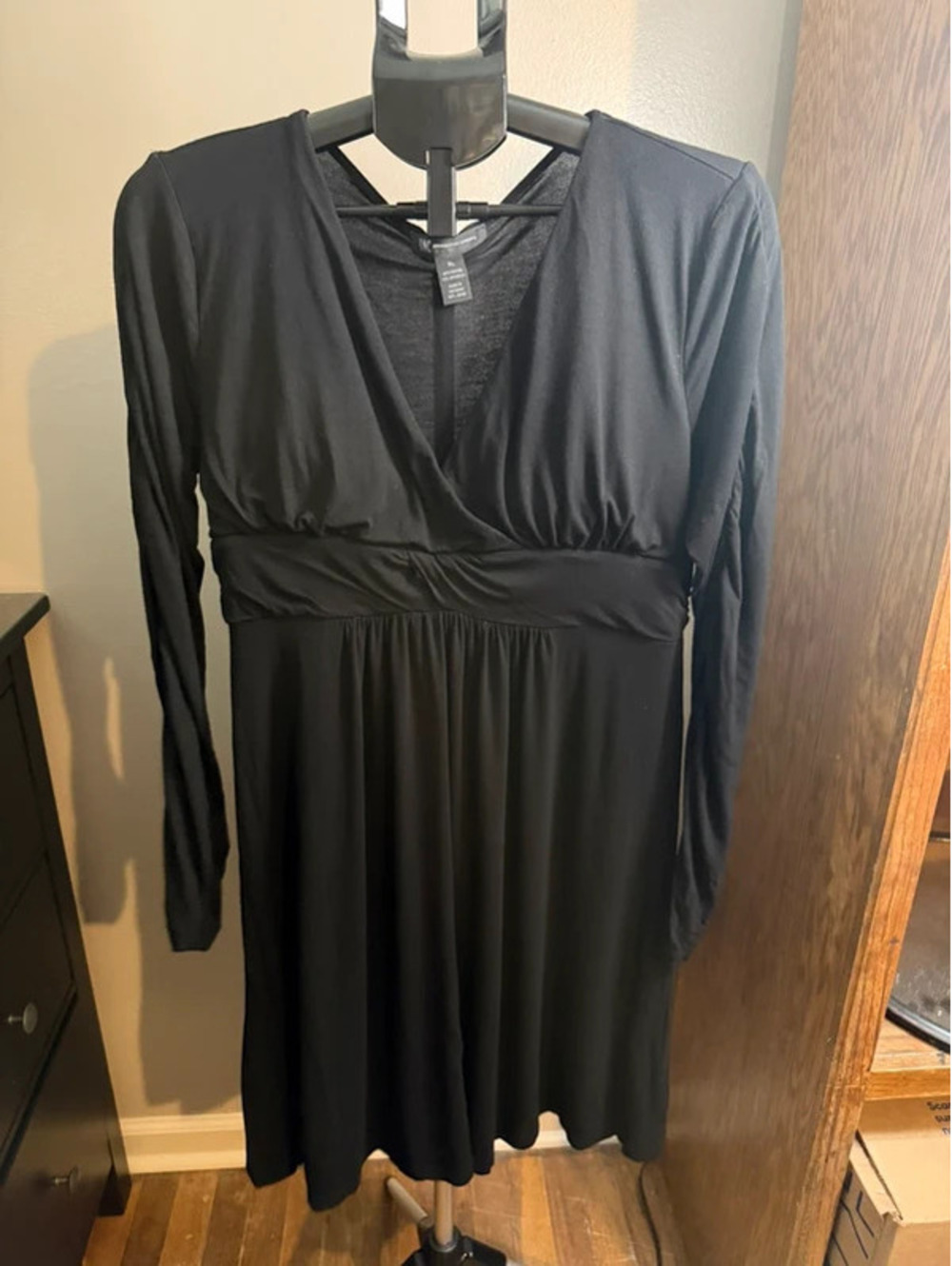 INC International Concepts Black Surplice Empire Waist Dress XL